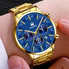 SHAARMS Men Watch Luxury Clock Fashion Male Stainless Steel Band Quartz Wristwatch 2020 Business Date Sport Watches Reloj Hombre 2024 - buy cheap