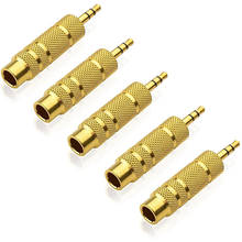 Guitarra chapado en oro 3,5mm 1/8 pulgadas macho a 6,3mm 1/4 pulgadas hembra estéreo conector adaptador de Cable convertidor micrófono Audio 2024 - compra barato