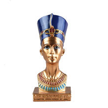 Estatueta de resina de cleópatra, retrato de cabeça, artesanato de resina, decoração da casa do egito, miniatura, lembranças de turista, decoração de armário de vinho 2024 - compre barato