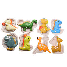 Cartoon Dinosaur Chocolate Silicone Mold 8 Kinds Of Dinosaur Cake Fondant Biscuit Mold DIY Children's Cake Decoration Tools 2024 - buy cheap