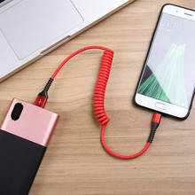 Пружинный зарядный кабель типа C 8Pin Micro USB кабель для xiaomi huawei Samsung USB кабели для быстрой зарядки шнур 2024 - купить недорого