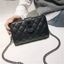 Модные новые сумочки, женская сумка из высококачественной искусственной кожи, Корейская универсальная маленькая квадратная сумка, сумка на цепочке со стразами в клетку, сумка на плечо 2024 - купить недорого