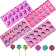 Molde de silicone para flores 3d, forma de pirulito com 12 buracos para decoração de bolos, sabão, chocolate, confeitaria 2024 - compre barato