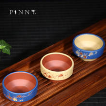 PINNY-tazas de té chinas de 90cc, arcilla púrpura, flor de ciruelo, de Yixing chino tallado a mano, taza resistente al calor, juego de té de Kung Fu 2024 - compra barato