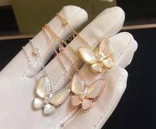 Colar de pingente de borboleta com cristal cz, elegante colar de gargantilha romântico de strass em prata esterlina 925, joias finas 2024 - compre barato