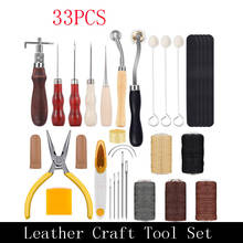 33PCS Leather sewing tool set Hand Stitching set Waxing Thimble Leather Craft Tool Set 2024 - buy cheap