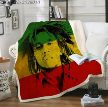 Manta de felpa de terciopelo 3D de Bob Marley para niños y niñas, colcha de Sherpa, funda de edredón de viaje 02 2024 - compra barato