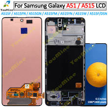 Montaje de Sensor digitalizador para Samsung Galaxy A51, pantalla LCD con marco para Samsung A51, A515, A515F, A515F/DS,A515FD, A515FN/DS 2024 - compra barato