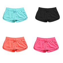 Gaok short casual feminino, calções casuais para o verão, disponível em cores sólidas, cintura elástica solta, respirável e da moda, novo 2021 2024 - compre barato