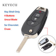 Keyecu Replacement Flip Remote Key Shell Case Cover 4 Buttons for Chevrolet Cruze 2016 2017 2018 ( Only Shell ) 2024 - buy cheap