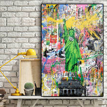 Carteles Pop de la Estatua de la libertad de Banksy, impresiones artísticas en lienzo, pintura de Graffiti, arte de pared de calle, imagen, Cuadros, decoración del hogar 2024 - compra barato