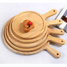 Wooden Round Pizza board with Hand Pizza Baking Tray baking stone Cutting Board Pizza Stone Cake Bakeware 6/7/8/9 inch 2024 - buy cheap