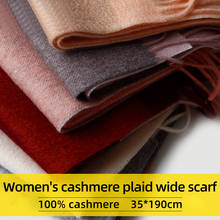 100% Pure Cashmere Scarf for 2020 Shawls and Wraps Women Men Winter Warm Cashmere Scarves for Ladies Plaid Tassel Scarf Pashmina 2024 - buy cheap