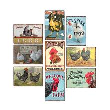 Chicken Tin Sign Farmhouse Decor Plaque Vintage Farm House Decorative Retro Plates Bar Pub Wall Decoration 20x30cm 2024 - buy cheap