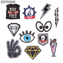 Zotoone emblema em diamante adesivos de transferência de calor olhos ferro em roupas aplique diy tecido de pano bordado z 2024 - compre barato