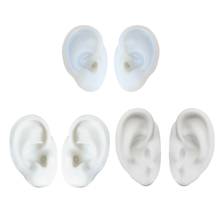 1 par artesanal modelo de orelha humana resina molde fundição silicone flexível earmold orelha exibe molde para auncture jóias 2024 - compre barato