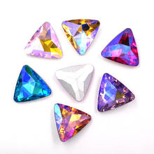 Cristal AB triangular en forma de colores para coser diamantes de imitación, accesorio para manualidades, alta calidad 2024 - compra barato