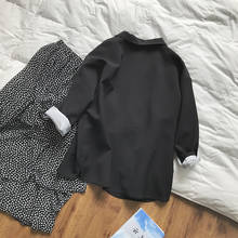 2020 черный женский весенний пиджак с отложным воротником, повседневный офисный блейзер с открытой строчкой, Casaco Feminino, верхняя одежда 2024 - купить недорого