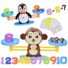 Juguetes de matemáticas Montessori para niños, balanza Digital de equilibrio de mono, juego de mesa educativo de pingüino de matemáticas, juguete de aprendizaje 2024 - compra barato