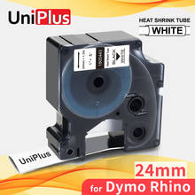 Uniplus fita de impressora de 24mm 1805443, fita adesiva para etiqueta de tubo termorretrátil de rinoceronte dymo 6000 preto no branco, adesivo industrial para rinoceronte 2024 - compre barato
