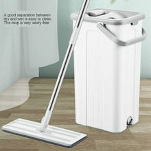 Esfregão espremedor com balde esfregão para lavagem de piso, ajuda a lavar o chão, limpeza prática de casa úmida, governanta 2024 - compre barato