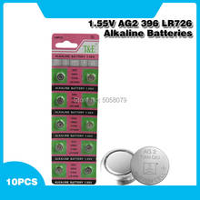 Baterias de célula de botão alcalinas ag2 lr726 397 396a sr726 196 sr59w sr726sw, baterias de relógio alcalinas 1.55v para homens e mulheres, 10 peças 2024 - compre barato