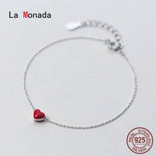 La Monada-pulsera minimalista con forma de corazón para mujer, de Plata de Ley 925, joyería fina de Plata de Ley 925, pulsera femenina 2024 - compra barato