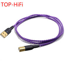 Топ-Hi-Fi USB A B аудио кабель ЦАП A-B 7N OCC с серебряным покрытием цифровой USB 2,0 Тип A B Штекерный аудио кабель «сделай сам» 2024 - купить недорого