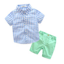 Camiseta y pantalones cortos de rejilla para niños, chándal informal, conjuntos de ropa para niños 2024 - compra barato