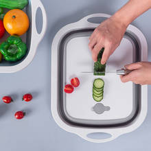 Tabla de cortar plegable para cocina, cesta de almacenamiento con tapón de drenaje para frutas y verduras, 2020 2024 - compra barato