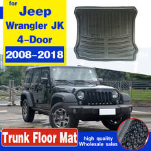 Alfombrilla para maletero de 4 puertas, revestimiento para maletero trasero, bandeja de carga para suelo, Protector de alfombra, accesorios para Jeep Wrangler JK 2008-2018 2024 - compra barato