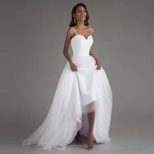 Spaghetti Strap Beach Wedding Dresses Vestido Noiva Praia White Tulle with Sashes Boho Bridal Gown A-line Bride dress 2024 - buy cheap