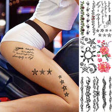 Sexy Gun Star Temporary Tattoo For Women Adults Sun Moon Blooming Flower Totem Fake Tattoo Sticker Realistic Thigh Arm Tatoos 2024 - buy cheap