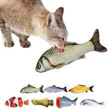Pet Soft Plush 3D Fish Shape Cat Toy Interactive Gifts Fish Catnip Toys Stuffed Pillow Doll Simulation Fish Playing Toy For Pet 2024 - buy cheap