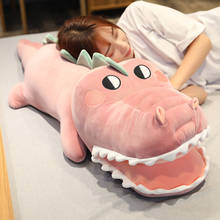 Popular 70-130cm Cartoon Big Tooth Crocodile Plush Toy Stuffed Soft Animal Sleep Cushion Kid Boys Xmas Presents gift Doll 2024 - buy cheap