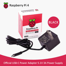 Официальный USB-C блок питания Raspberry Pi 4, 5,1 В, 3 А, США, рекомендуемый USB-C блок питания для Raspberry pi 4b 2024 - купить недорого