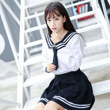 Japanese Uniforms Navy Sailor Suit For Women Kansai Students Long Sleeve Costume School Uniform For Girls 2024 - buy cheap