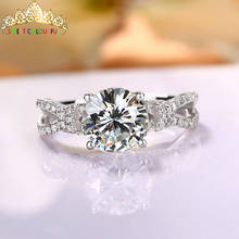 100% 18K Gold ring 1ct D color VVS Moissanite Diamond Ring Wedding ring With national certificate D07 2024 - buy cheap