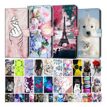 Funda con tarjetero para niños, carcasa con tapa para OPPO A15, A15S, A93, 4G, F17 Pro, Reno 4 Lite, Reno4 F, flor, gato, mariposa 2024 - compra barato