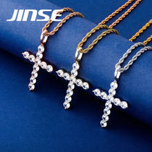 JINSE Hip Hop CZ Cross Iced Pendant Necklace For Men Women AAA Cubic Zircon Punk Necklace Fashion Jewelry Gifts 2024 - buy cheap