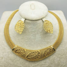 Conjunto de joias douradas estilo dubai africano, joias fashion para casamento e mulher romântica, conjunto de joias para noivado e casamento 2024 - compre barato