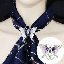 Butterfly Brooch Rhinestone Brooches Scarf Buckle For Women Fashion Bijouterie Wedding Decoration Animal Corsage Gifts 2024 - buy cheap