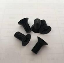 Parafusos de cabeça plana, parafusos de cabeça escareada phillips m3 m4 m5 m6 pa material de nylon preto e poliamida 4mm a 30mm de comprimento, com 100 peças 2024 - compre barato