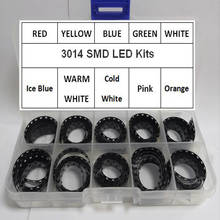 Smd kit de led 100x20 peças/cor = 3014 peças novo 0.2w 3.0*1.4mm 2.0-3.2v vermelho/verde/azul/branco/amarelo 2024 - compre barato
