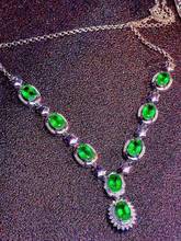 Natural green Emerald necklace Pendant S925 silver natural gemstone necklace Luxurious big round Stars woman party gift jewelry 2024 - buy cheap