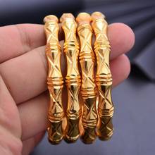 Pulseras de Color dorado de 24k para mujer, brazaletes nupciales africanos, regalos de boda de oro, brazaletes etíopes, joyería, 4 Uds. 2024 - compra barato