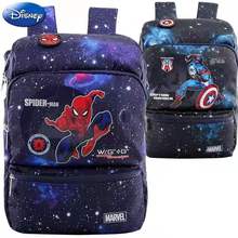 Disney с героями комиксов Марвел, школьные ранцы для мальчиков начальной школы рюкзак-сумка через плечо Капитан Америка Человек-паук Железный человек Класс, для детей от 1 года до 5 лет светильник Mochilas 2024 - купить недорого