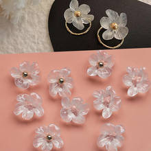 10 PCS 29mm Translucent Flowers Connectors Resin Hairpin Earrings Accessories For Jewelry Making 2024 - buy cheap