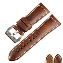 Handmade Leather Watchband For PAM47 44MM Dial Italian Calfskin Strap, 22MM 24MM 26MM Brown Men's Bracelet 2024 - buy cheap