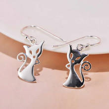 New Arrival S925 Silver Earrings Women Fashion Cat Dangle Earrings 2024 - buy cheap